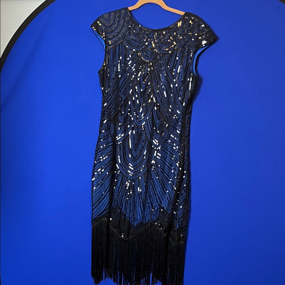 Stunning Black Sequin Fringe Dress